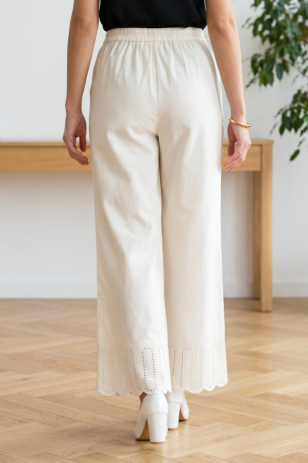 Off White Schiffily Ankle Length Palazzo