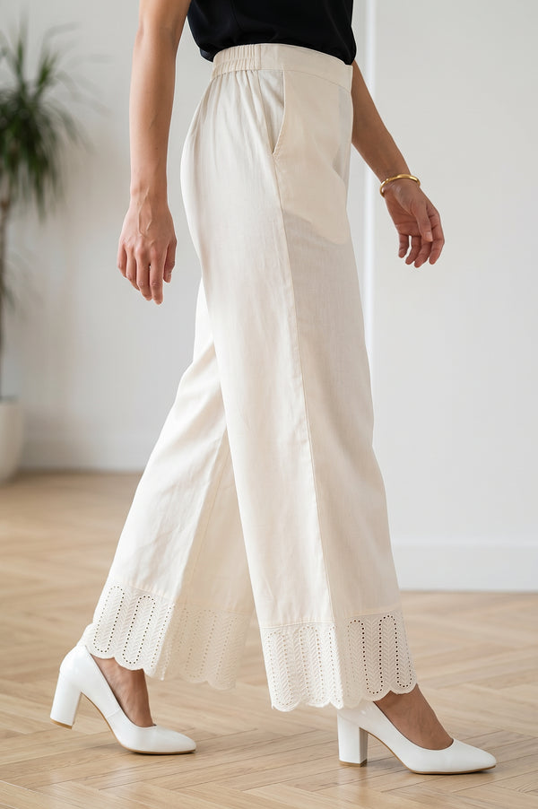 Off White Schiffily Ankle Length Palazzo