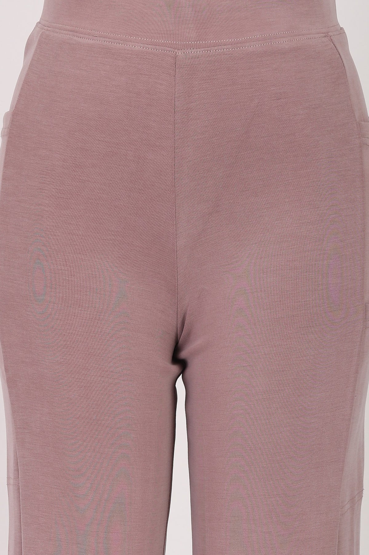 Pink Mid Rise Ankle Length Straight Fit Pants