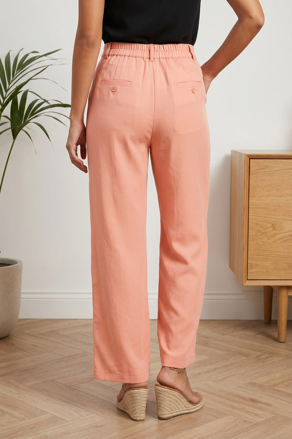 Peach Wide-Leg Ankle Length Palazzo Pants