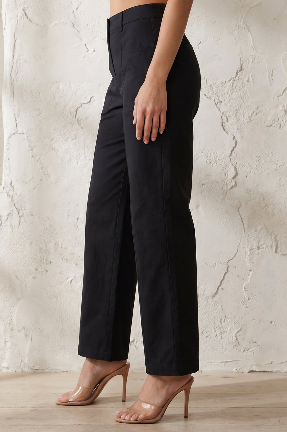 Charcoal Solid Cotton Linen Ankle Length Boss pant