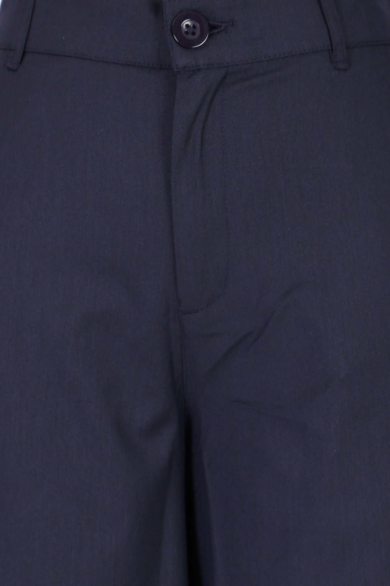 Navy Blue Wide-Leg Ankle Length Pants
