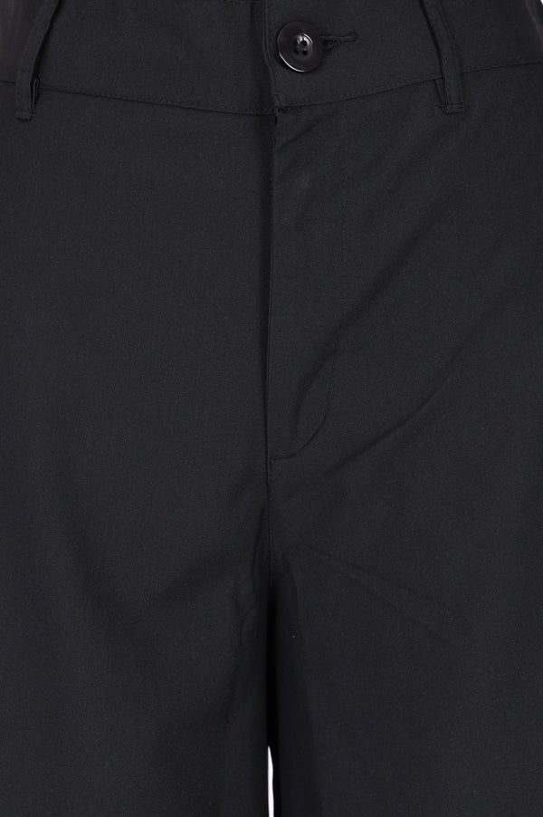 Black Solid Wide Leg Ankle Length Boss pant