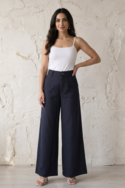Taupe Solid Straight Fit Ankle Length Pants