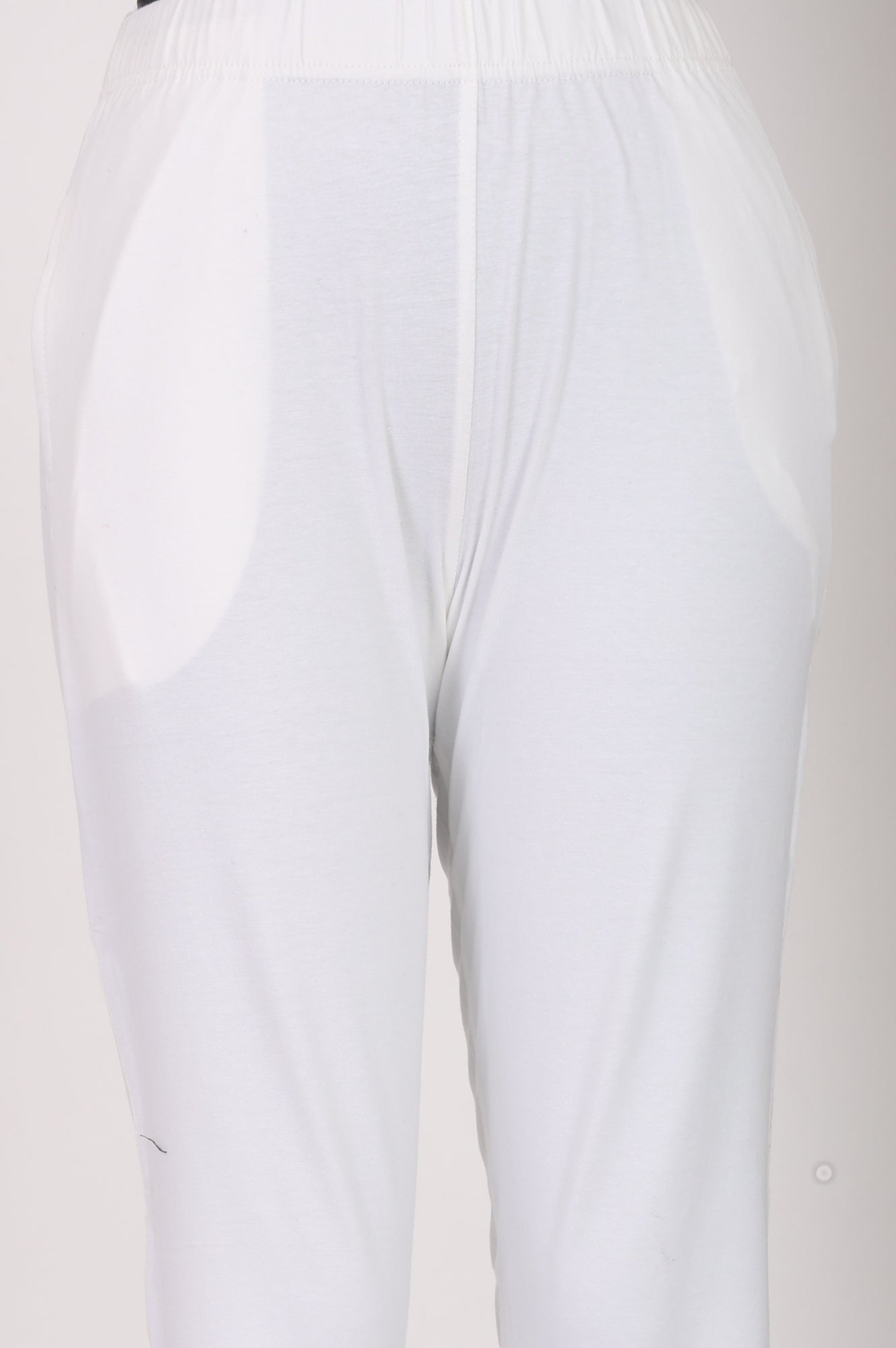 White Slim Fit Tapered Ankle Length Mid Rise Trousers