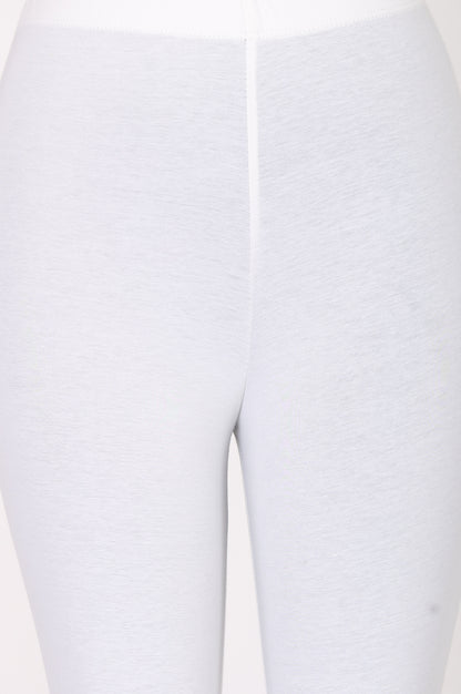 White Skinny Fit Ankle Length Mid Rise Leggings