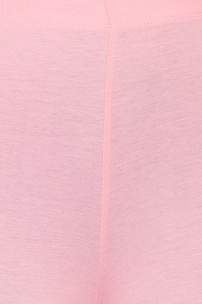 Pink Skinny Fit Ankle Length Mid Rise Leggings