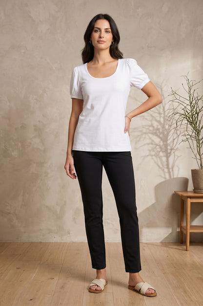Black Slim Fit Ankle Length Trousers