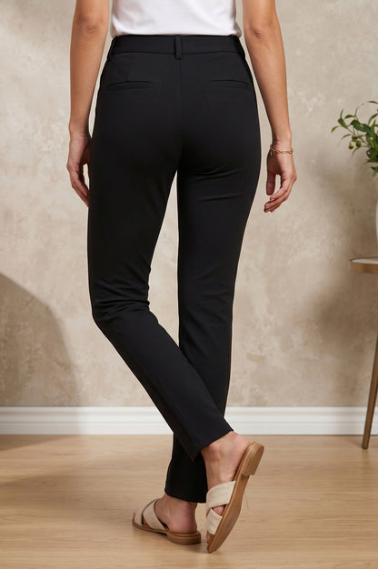 Black Slim Fit Ankle Length Trousers