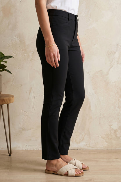 Black Slim Fit Ankle Length Trousers