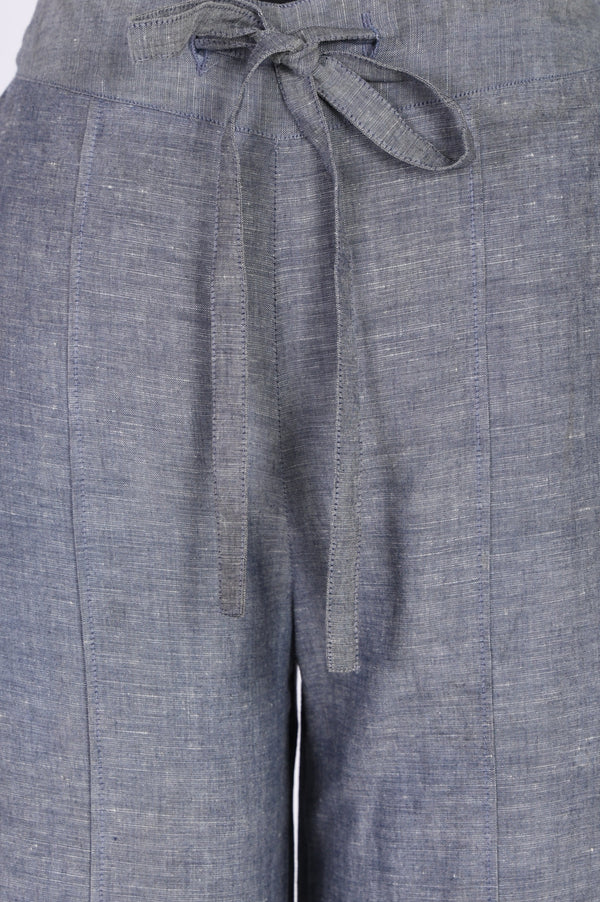 Grey Yarn Dyed Denim Palazzo