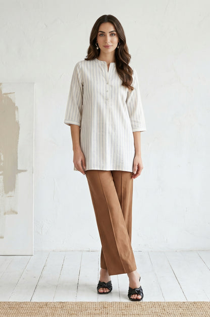Brown Solid Rayon Straight Fit Ankle Length Pants