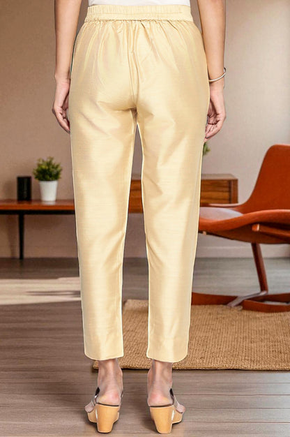 Gold Yarn Dyed Slim Fit Trousers