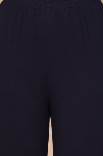 Navy Blue Solid Slim Fit Cotton Churidar